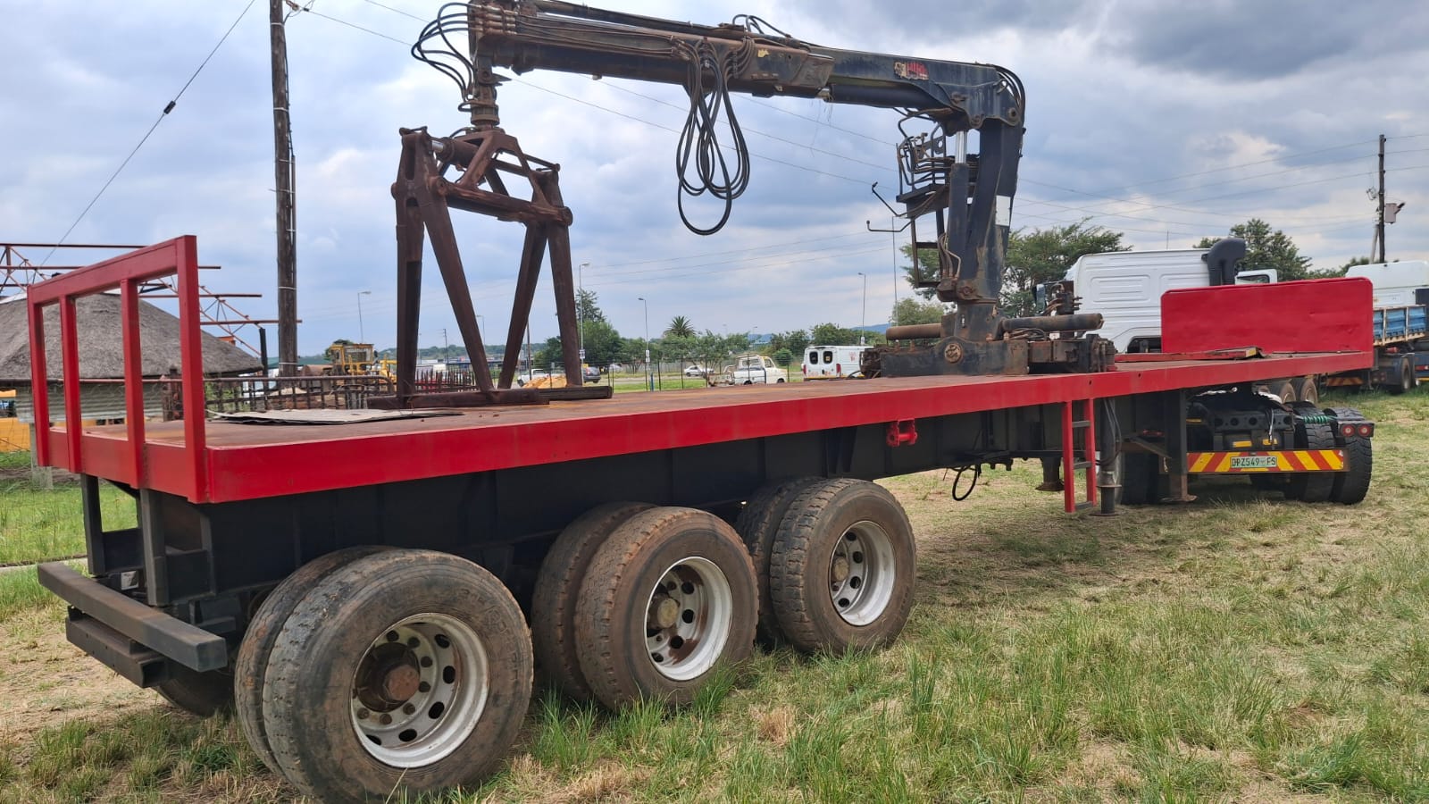 Busaf Brick Trailer and HIAB Crane and Grab