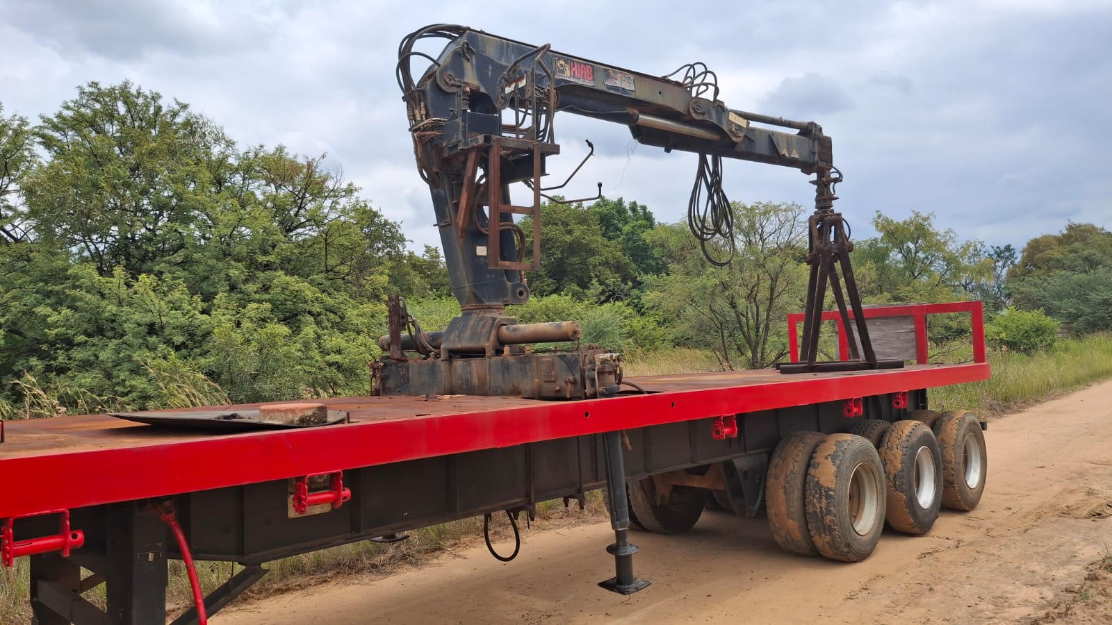 Busaf Brick Trailer and HIAB Crane and Grab