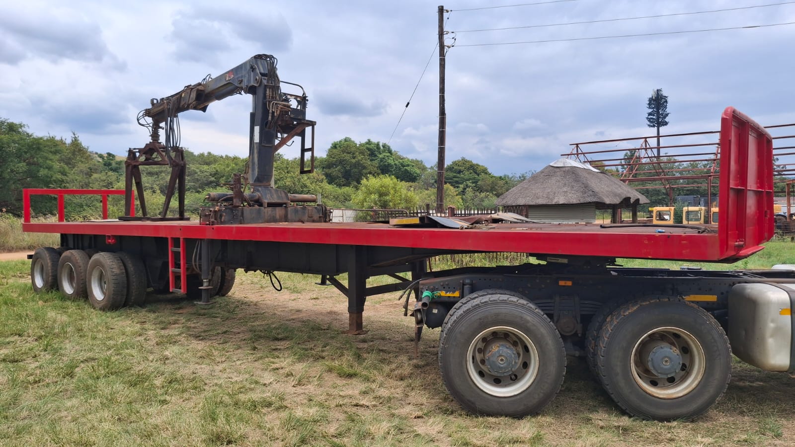 Busaf Brick Trailer and HIAB Crane and Grab