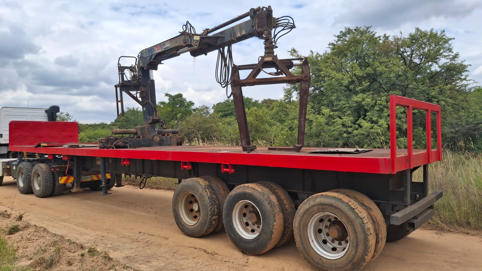 Busaf Brick Trailer and HIAB Crane and Grab